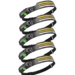 Σετ 5 pcs Επαναφορτιζόμενοι Φακόι Κεφαλής Με 90LED Κόκκινο Λευκό και Πορτοκαλί Φωτισμού OEM-PAZARI4ALL.GR