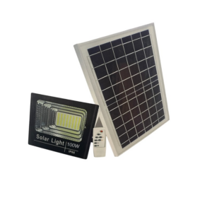 pazari4all - Ηλιακός προβολέας 100W με ηλιακό Πάνελ, Τηλεκοντρόλ και Χρονοδιακόπτη – ΟΕΜ
