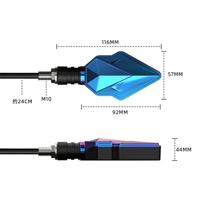 pazari4all - Σετ 2τμχ Φλας LED Μοτοσυκλέτας 12V 10mm με Διπλό Φωτισμό SY-MTZXD0119 ΜΠΛΕ – Κόκκινο, Πορτοκαλί - OEM