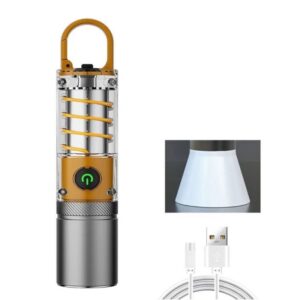 Eπαναφορτιζόμενος Ατμοσφαιρικός Φακός LED Αλουμινίου με Κλιπ Andowl 808PRO – Γκρι-Pazari4all.gr