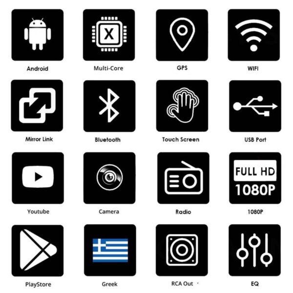 pazari4all -Hχοσύστημα αυτοκινήτου Android με οθόνη αφής 9" ιντσών και ενσωματωμένο Ελληνικό GPS πλοηγό PERVOI CTC-9802