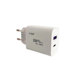pazari4all -Φορτιστής Χωρίς Καλώδιο με Θύρα USB-A και Θύρα USB-C 20W Quick Charge 3.0 Λευκός (PD-300)