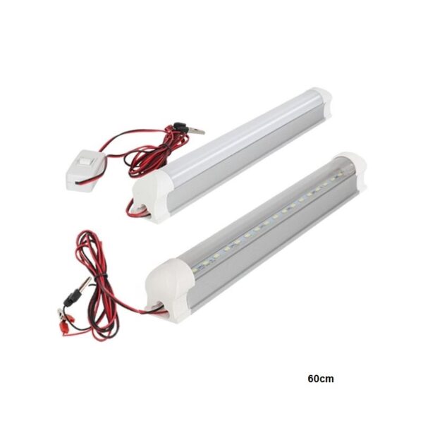 pazari4all -LED Φωτιστικό Τ8 12V Με Διακόπτη ON/OFF Λευκό 60cm 1τεμ. ΟΕΜ
