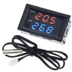pazari4all - Ψηφιακός θερμοστάτης ηλεκτρονικός 12V κόκκινο μπλε με ρυθμιζόμενη μετατροπή Fahrenheit/Celsius ΟΕΜ