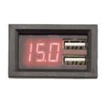 pazari4all - Ψηφιακό βολτόμετρο με οθόνη LED οχήματα Dc 12V 2USB 5V2A Κόκκινο ΟΕΜ