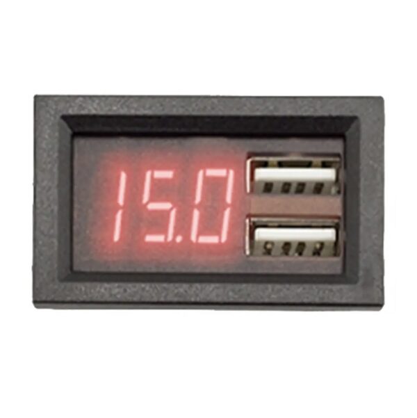 pazari4all - Ψηφιακό βολτόμετρο με οθόνη LED οχήματα Dc 12V 2USB 5V2A Κόκκινο ΟΕΜ