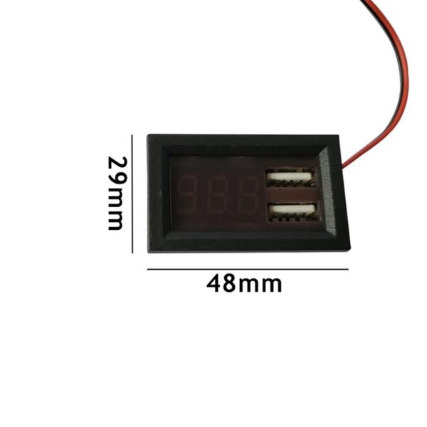 pazari4all - Ψηφιακό βολτόμετρο με οθόνη LED οχήματα Dc 12V 2USB 5V2A Κόκκινο ΟΕΜ