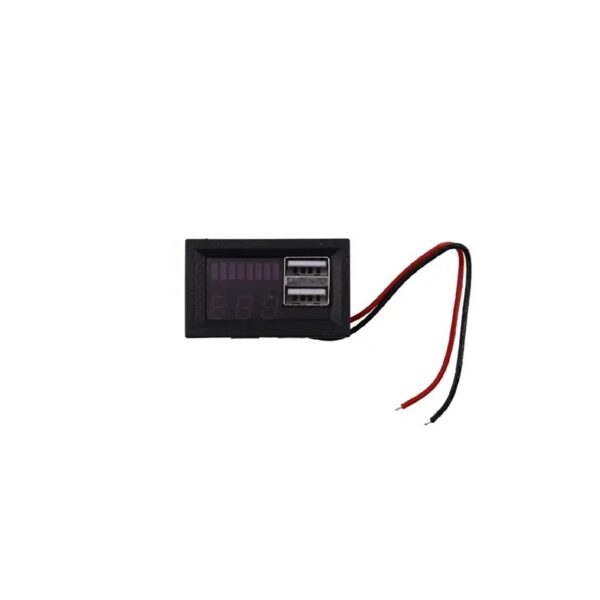 pazari4all - Ψηφιακό βολτόμετρο με οθόνη LED οχήματα Dc 12V 2USB 5V2A Κόκκινο ΟΕΜ