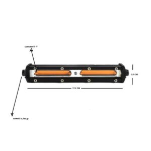 Mini Μπάρα LED COB Πορτοκαλί Φωτισμού Σταθερού & Strobe 18W 12/24V IP67 OEM-Pazari4all.gr