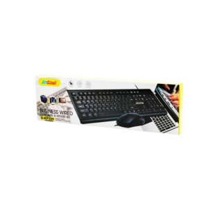 pazari4all -Ενσύρματο πληκτρολόγιο και ποντίκι υπολογιστή Andowl Business wired keyboard & mouse set Q-KP500
