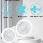 pazari4all - 360° Περιστρεφόμενος Ανεμιστήρας Οροφής & Φωτιστικό με Λάμπα Ε27, 60W με τηλεχειριστήριο και 3 Ταχύτητες 23410 Λευκό - ΟΕΜ