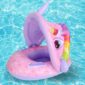 pazari4all - Βρεφικό - Παιδικό Φουσκωτό Σωσίβιο με Λαβές & Σκίαστρο 70cm - Inflatable Swim Boat with Shade 70cm Unicorn Fantasy