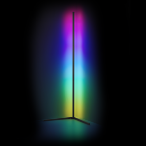 pazari4all - RGB Γωνιακό Επιδαπέδιο Ατμοσφαιρικό Φωτιστικό Αλουμινίου Ράγα LED με Τηλεχειρισμό 1,45cm – Μαύρο OEM 