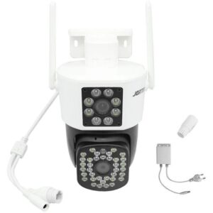 pazari4all - IP Διπλή Κάμερα Παρακολούθησης Wi-Fi 1080p IP66 Αδιάβροχη με Φακό 3.6mm Jortan JT-8293 Λευκή-Μαύρη
