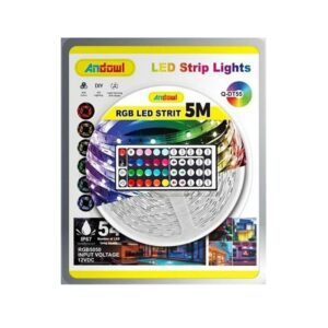 pazari4all - Αδιάβροχη Ταινία LED RGB 5m με Τροφοδοτικό και Τηλεχειριστήριο SMD5050 12V Q-DT55 Andowl