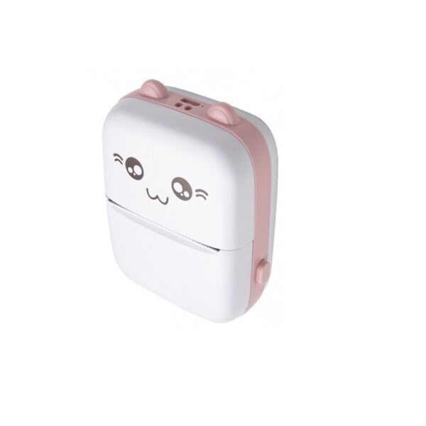 pazari4all - Μίνι θερμικός εκτυπωτής με Bluetooth Mini Printer λευκό – ροζ