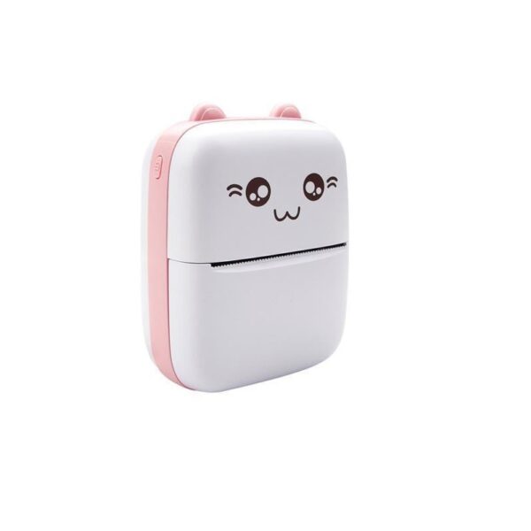 pazari4all - Μίνι θερμικός εκτυπωτής με Bluetooth Mini Printer λευκό – ροζ