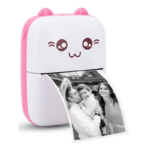 pazari4all - Μίνι θερμικός εκτυπωτής με Bluetooth Mini Printer λευκό – ροζ