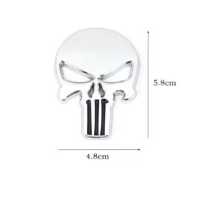 pazari4all -Αυτοκόλλητο μεταλλικό “Punisher” 5.8cm x 4.8cm Ασημί- Μαύρο - ΟΕΜ