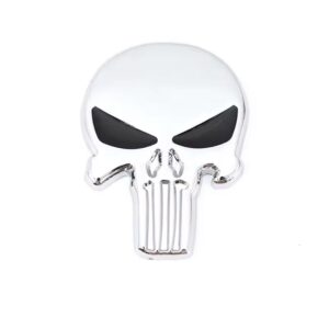 pazari4all -Αυτοκόλλητο μεταλλικό “Punisher” 5.8cm x 4.8cm Ασημί- Μαύρο - ΟΕΜ