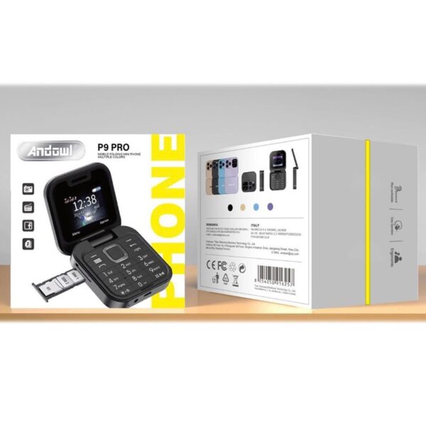 pazari4all - Μίνι Κινητό Tηλέφωνο Πτυσσόμενο Andowl P9 PRO Flip – Μαύρο