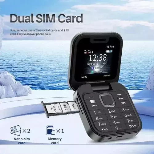 pazari4all - Μίνι Κινητό Tηλέφωνο Πτυσσόμενο Andowl P9 PRO Flip – Μαύρο