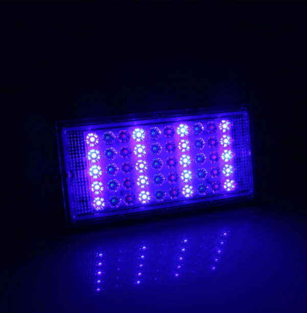 pazari4all -LED Αδιάβροχος προβολέας super slim RGB 220V 50W 4500LM IP66 με τηλεχειριστήριο μαύρος ΟΕΜ