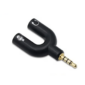 pazari4all -Αντάπτορας ήχου Jack 3.5mm AUX αρσενικό σε 2×3.5mm Jack θηλυκά Ezra AD04 – Μαύρο