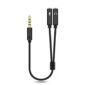 pazari4all -Καλώδιο Cable 3.5mm male - 2x 3.5mm female Μαύρο 0.2m EZRA LA09