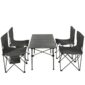 pazari4all - Σετ Φορητό Τραπέζι Μεταλλικό 95x55x50cm με 4 καρέκλες 37x37x63cm για Camping Πτυσσόμενα FX-7108-1 Μαύρο