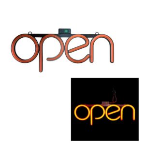 pazari4all -Αδιάβροχη Neon Led Φωτιζόμενη Διαφημιστική Πινακίδα OPEN 40×15 – 220V με Αλυσίδα Πορτοκαλί