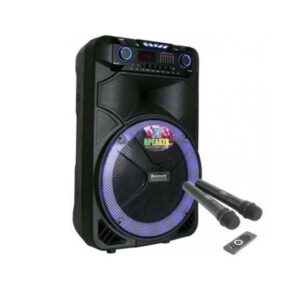 pazari4all -Επαγγελματικό Ασύρματο Bluetooth Ηχείο 15″ FM & 2 Μικρόφωνα TWS με Φωτισμό Disco LED Meirende MR-108 – Μαύρο