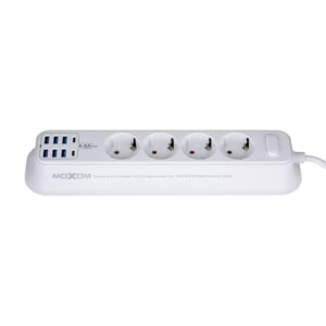 pazari4all -Πολύπριζο με θύρες USB και Type-C MX-ST05 MOXOM Λευκό
