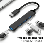 pazari4all -USB Hub 3.0 με 3 θύρες USB-A & αντάπτορα Type-C Μαύρο