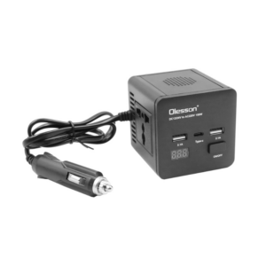 pazari4all -Inverter Αυτοκινήτου 150W για Μετατροπή 12/24V DC σε 220V AC με 2xUSB Olesson 1663 Μαύρο