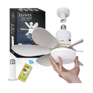 pazari4all -Μοντέρνος ανεμιστήρας οροφής Ε27 Φ52cm με φωτιστικό και τηλεχειριστήριο και δυνατότητα ρύθμισης φωτισμού 40W RZ-175 Λευκό